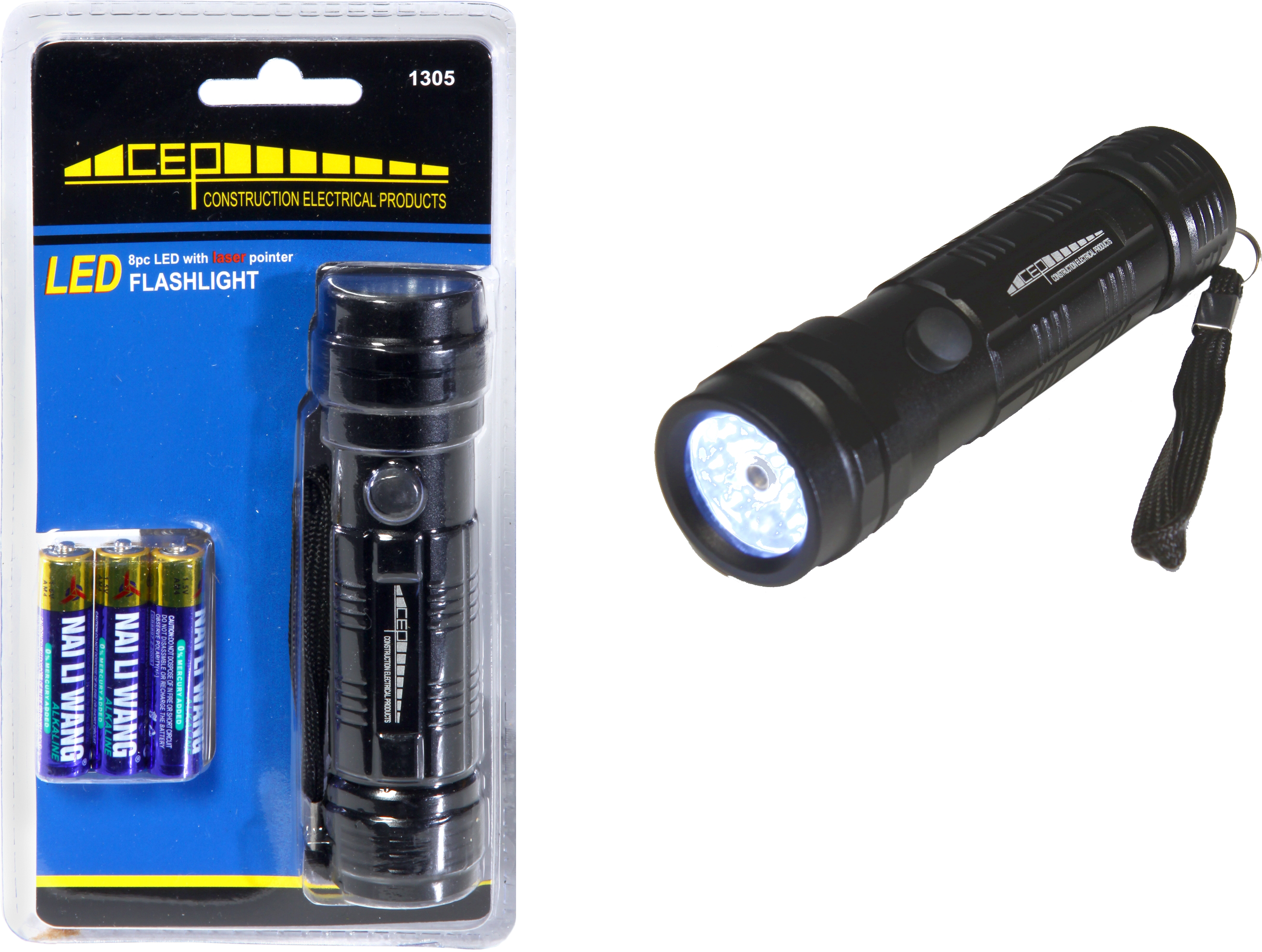 Cep Led Flashlight With Laser Pointer 1305 (2742x2161), Png Download