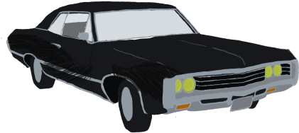 Supernatural Castiel Dean Spn Sam Impala - Car Png (500x274), Png Download