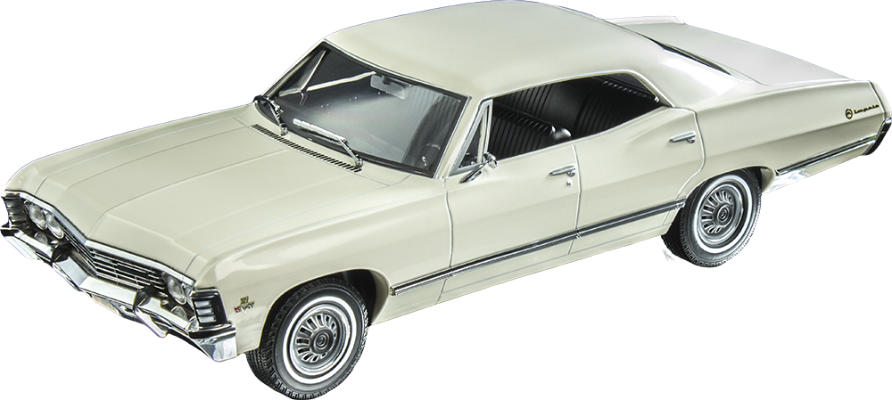 1967 White Chevrolet Impala - 1:18 Scale (1000x449), Png Download