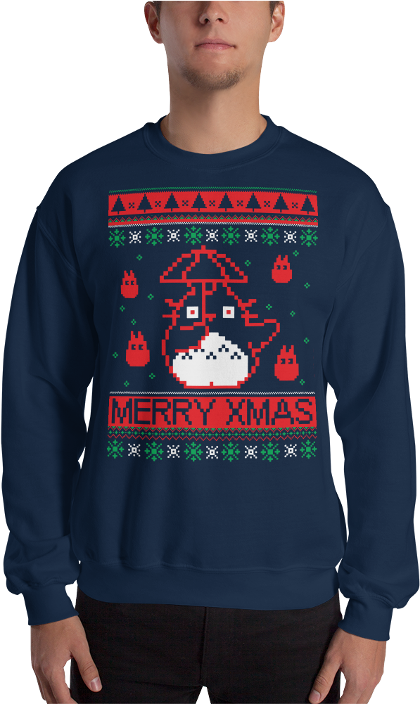 My Neighbor Totoro Unisex Ugly Christmas Crewneck Sweatshirt - Sweater (1000x1000), Png Download