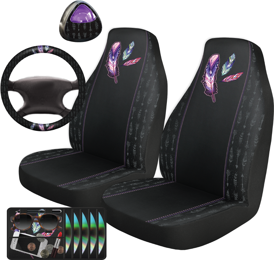 Auto Drive 5pc Purple Feather - Auto Drive 5 Piece Car Kit (1042x1042), Png Download