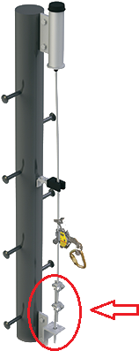 Highlighted Area For Dbi Bottom Bracket On Pole - Dbi Sala 6116224 Lad-saf Top Bracket (300x400), Png Download