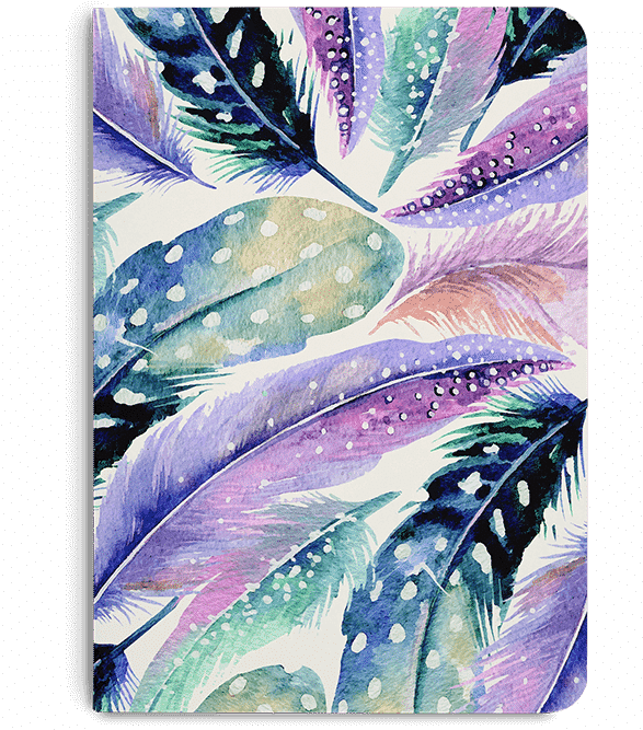 Dailyobjects Feathers In Purple A5 Notebook Plain Buy - Digital Artist Business Cards (600x680), Png Download