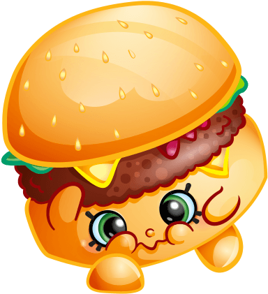 Personaje - Shopkins Para Colorear Hamburguesa (576x495), Png Download