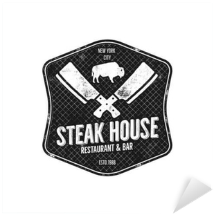 Autocolante Pixerstick Steak House Etiqueta Vintage - Alhambra (400x400), Png Download