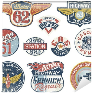 Vintage Badge Png Gasoline Station Vintage Vector Badges - Vintage Motor Car Fast Garage Service & Repair (400x400), Png Download
