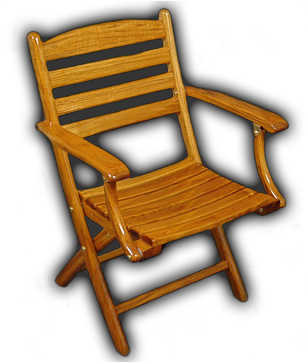 Teak Boat Deck Chairs Directors Chair Teak Deck Furniture - Chair (610x520), Png Download