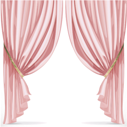 Pink Curtain Vectors (480x480), Png Download