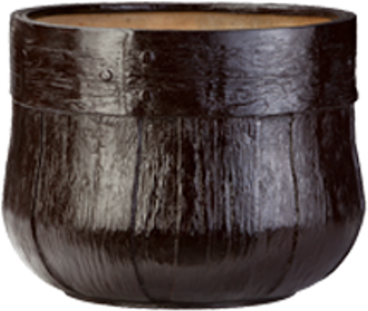 Fiber Glass Planter Wooden Barrel Medium - Glass (601x500), Png Download