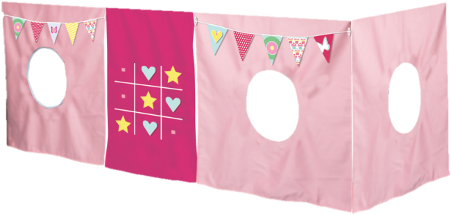 Play Curtain - Tictactoe - Stapelbed Milan Wit Gelakt - Bedtent & Opbergtas (800x600), Png Download