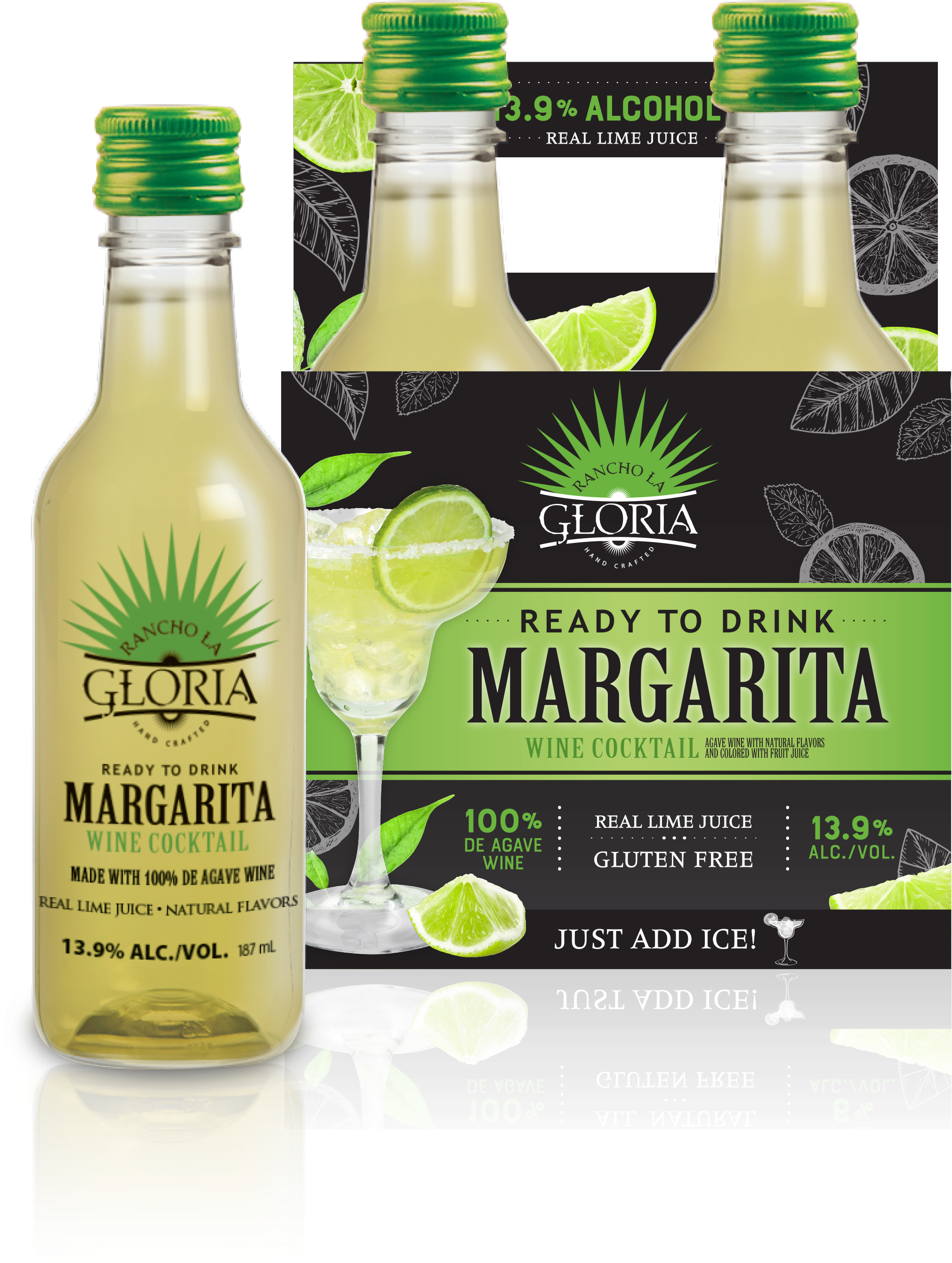 Margarita Wine Cocktail 4 Pack 187 - Rancho La Gloria Margarita (2151x2879), Png Download