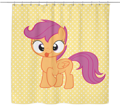 Spotted Shower Curtain - Scootaloo (390x390), Png Download
