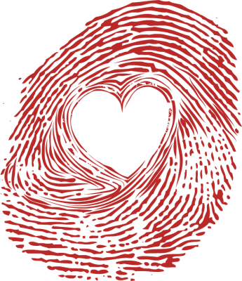 Fingerprint Tattoo Designs - Heart Finger Print (345x400), Png Download