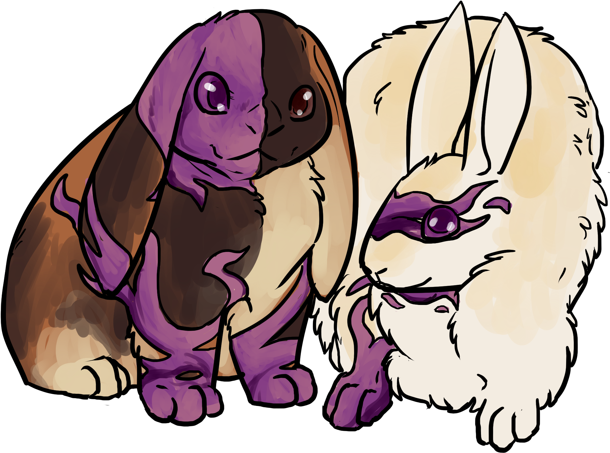 Flux Bunnies - Cartoon (2500x2500), Png Download