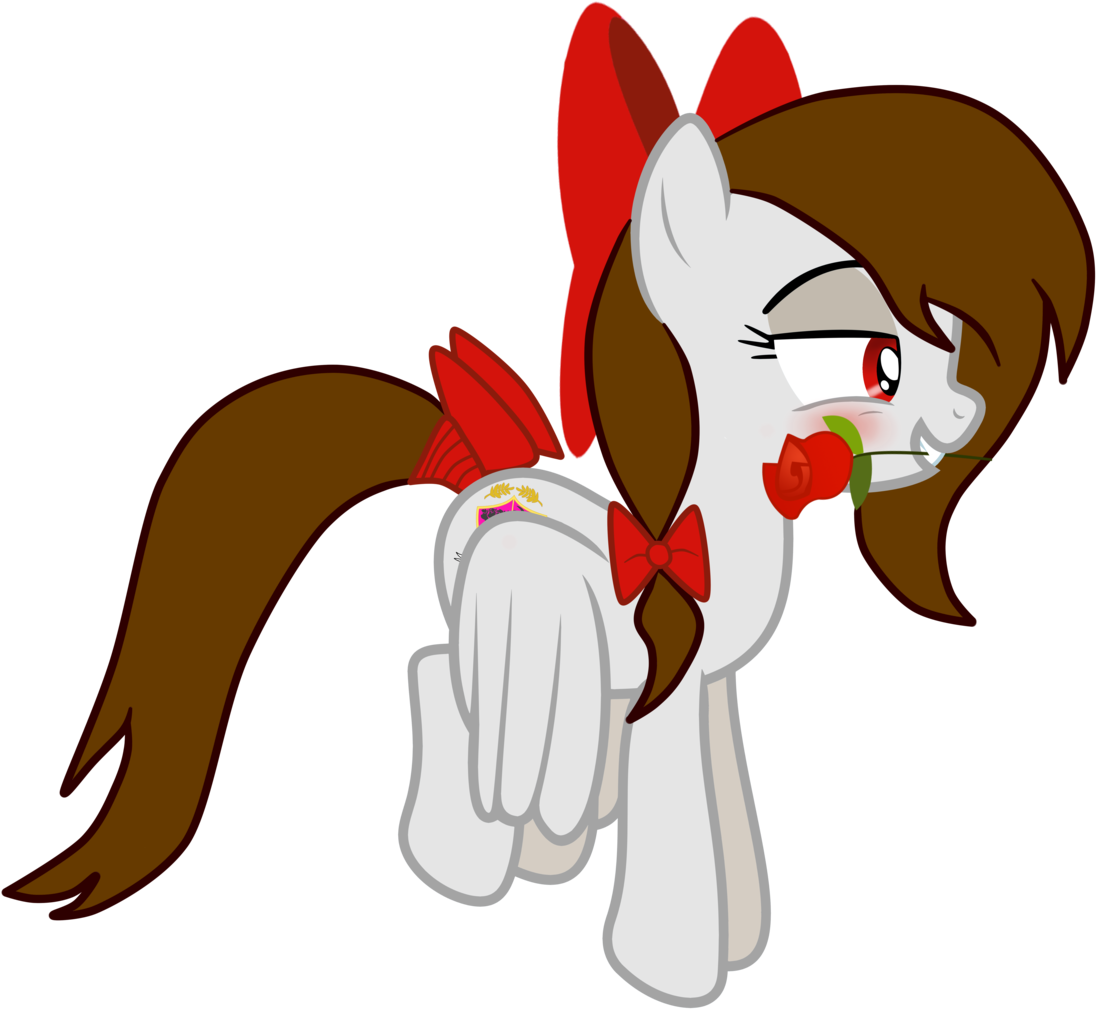 #1299871 - Artist - Rsa - Fim, Blushing, Bow, Floating, - Artist (1234x1024), Png Download