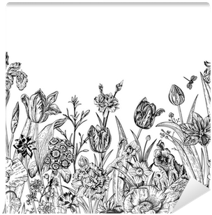 Seamless Floral Border - Shakespeares Gärten - Pflanzkarten Für Das Gartenbeet (400x400), Png Download