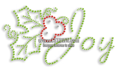 Cheering Christmas Joy Iron-on Rhinestone Transfer - Graphic Design (450x450), Png Download