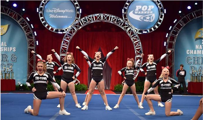 Pop Warner Nationals - Cheerleading (942x406), Png Download
