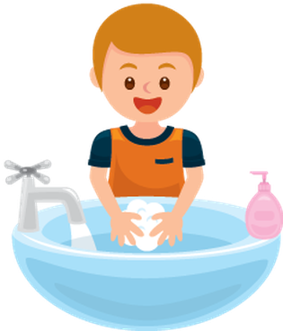 Washing Hands - Cartoon Wash Your Hands (325x399), Png Download