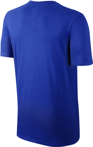Nike V Neck T Shirt Embroidered Swoosh Royal Blue - Royal Blue V Neck Shirt Back (500x500), Png Download