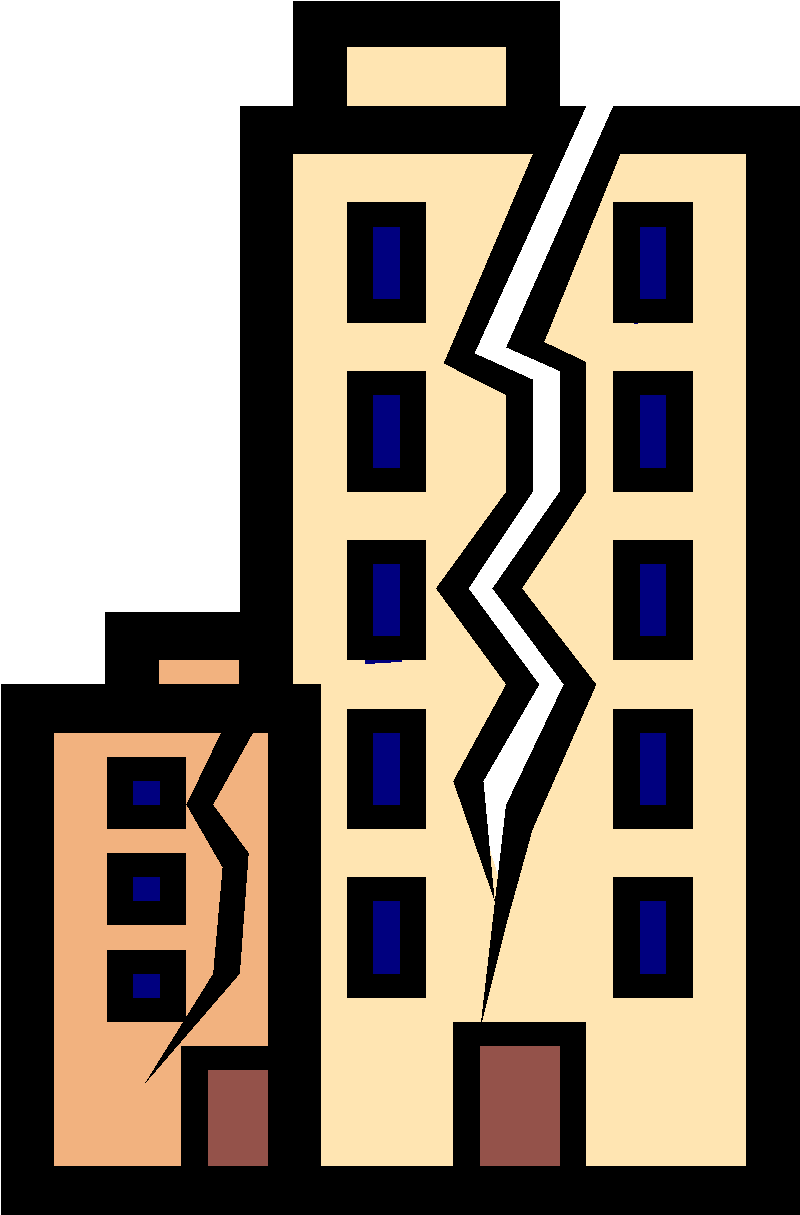 Building Earthquake Free On Dumielauxepices Net - Broken Building Clip Art (810x1234), Png Download