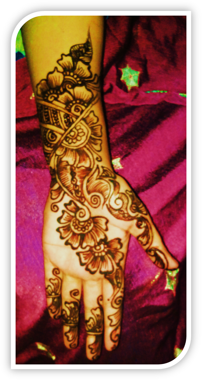 Latest Mehndi Design By Amina Hussain (662x1232), Png Download