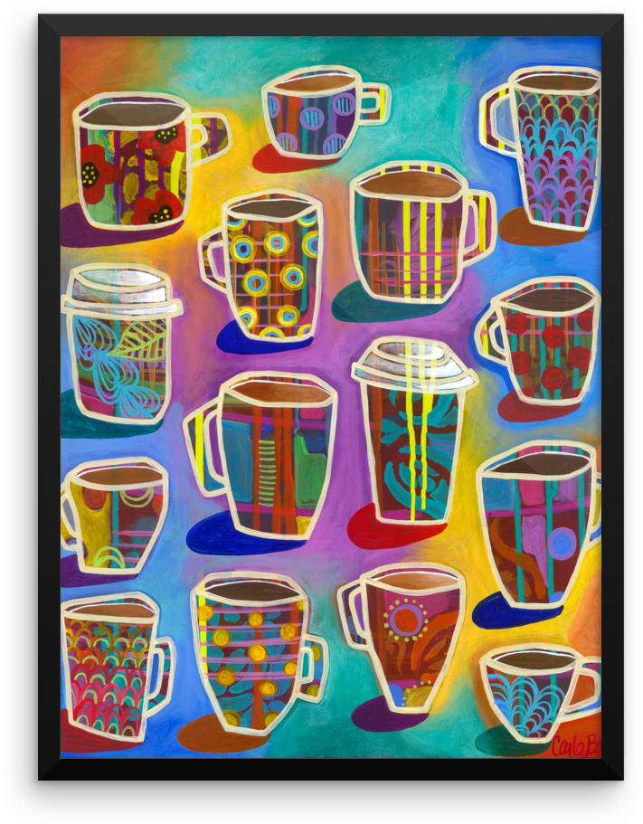 Lots Of Lattes Art Print On Paper (1000x1000), Png Download