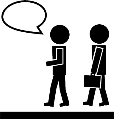 Two Man Walking One Talking And The Other With A Briefcase - Walking And Talking Icon (383x401), Png Download