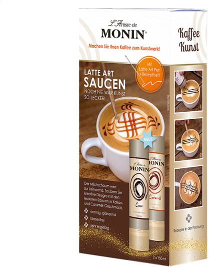 Monin L'artiste De Monin Latte Art Saucen Set 2 X 150 - Georges Monin Sas (600x600), Png Download