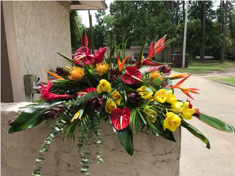 Tropical Casket Cover - Bouquet (480x480), Png Download