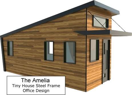 The Amelia Tiny House Steel Frame Kit From Lighthouse - Log Cabin (463x332), Png Download