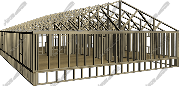 House Frame Angled - Handrail (600x289), Png Download