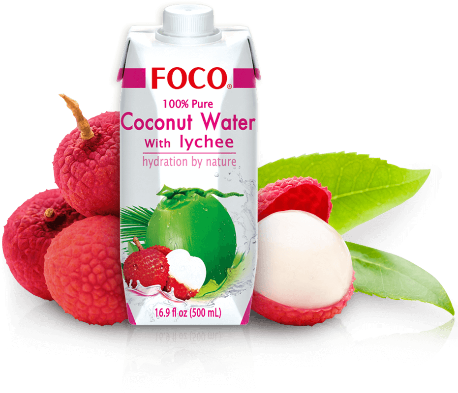 Product Desktop Lychee - Foco Coconut Water With Pink Guava - 16.9 Fl Oz Carton (934x961), Png Download