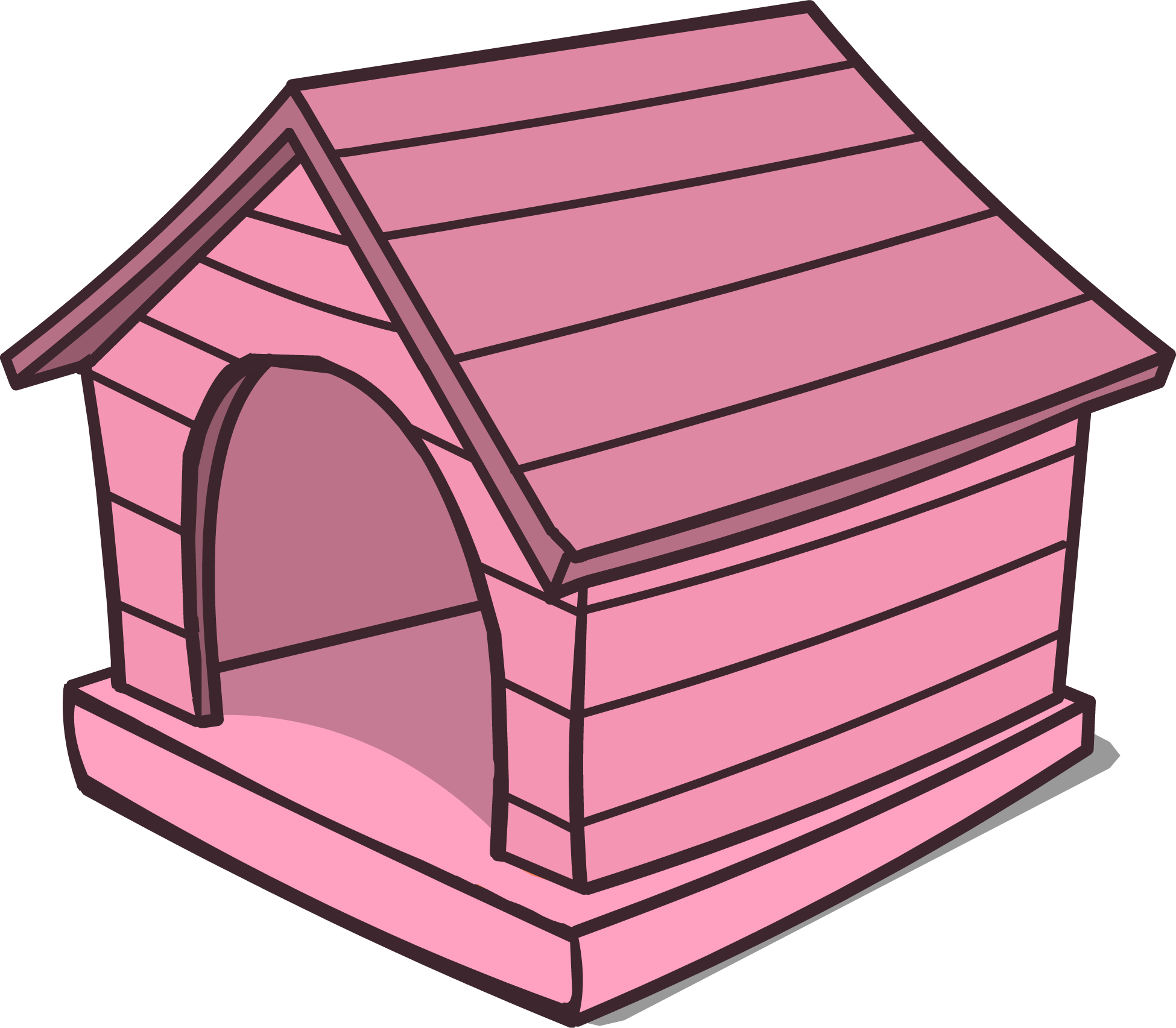 Pink Puffle House Sprite 002 - House (1950x1705), Png Download