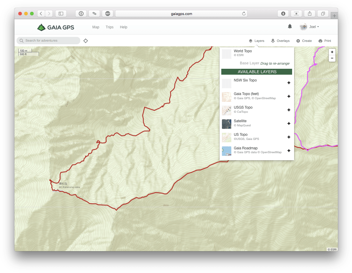 Adding Esri World Topo To Gaiagps - Map (1208x936), Png Download