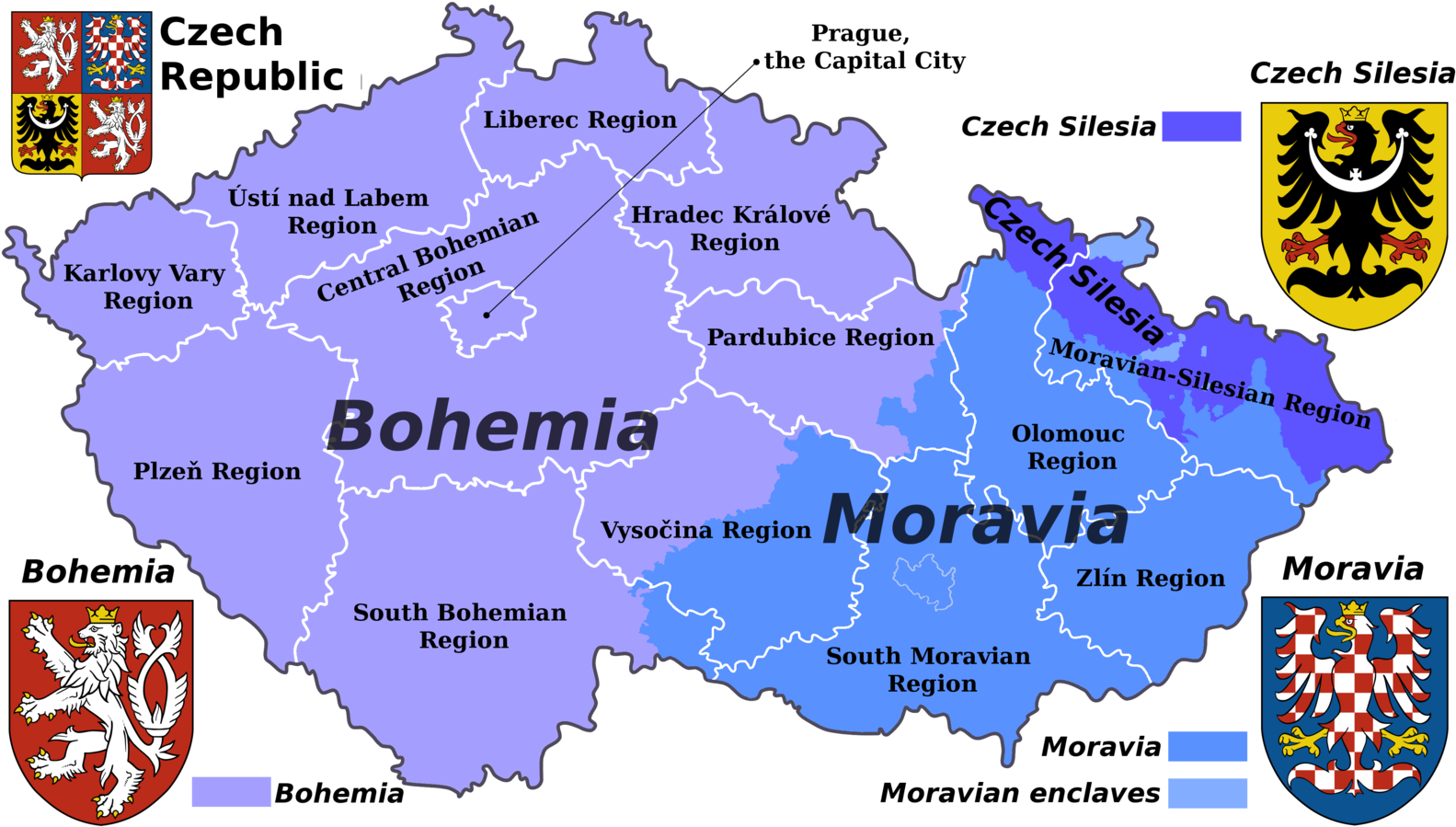 Explore Bohemia Country, Ancestry And More - Czech Republic States (1599x908), Png Download