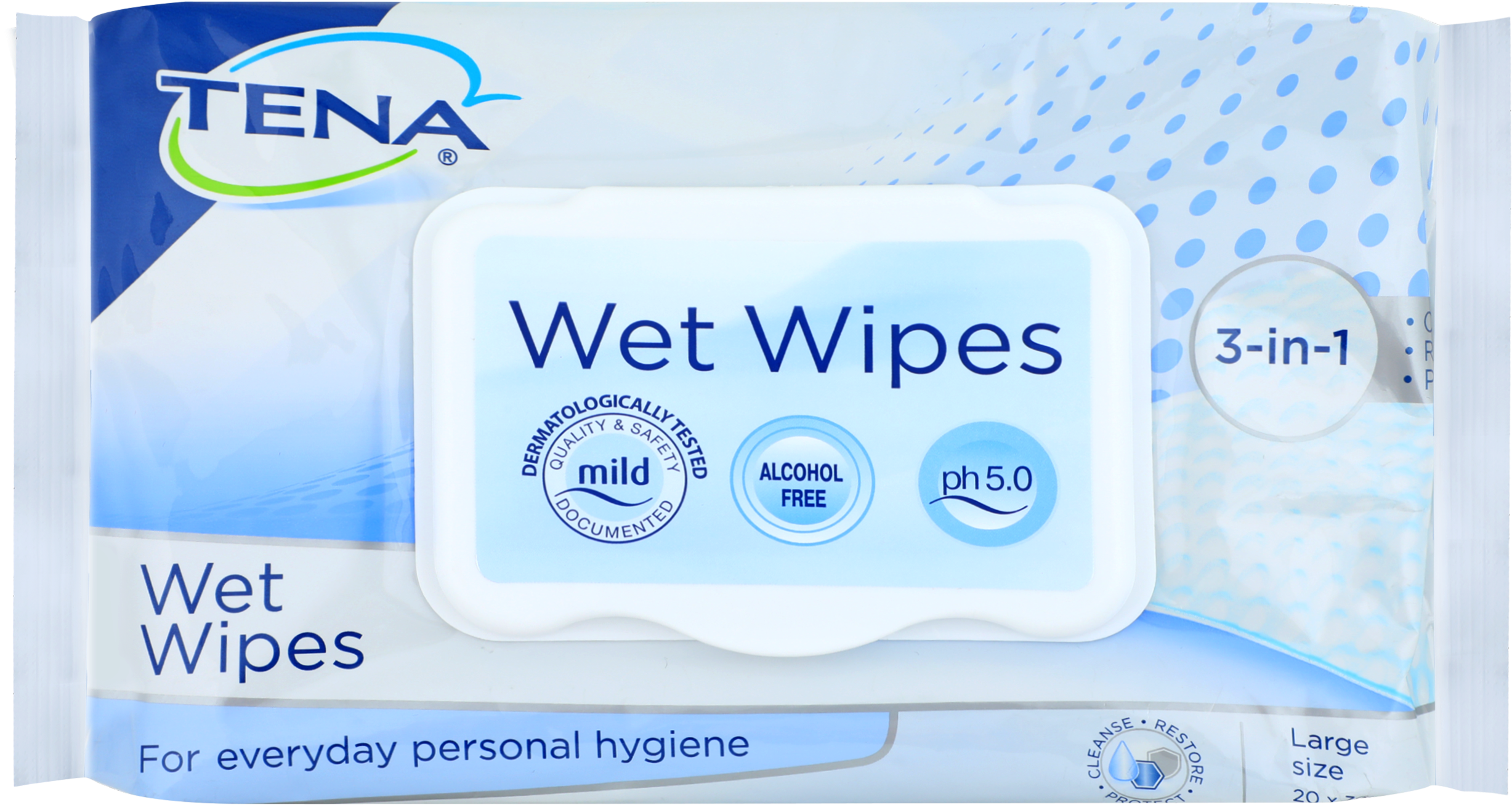 Tena 3 In 1 Wet Wipes - Tena Lady (3000x3000), Png Download