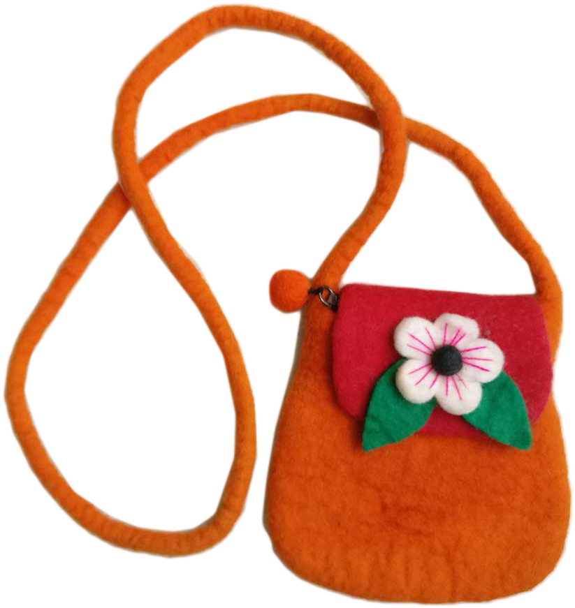 Orange Felt Bag - Felt Bag (1000x1000), Png Download