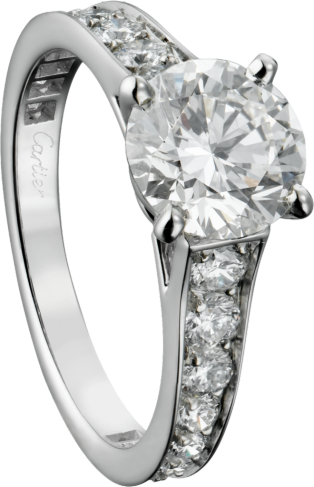 Anillos De Matrimonio Cartier Precio - Cartier Love Ring With One Solitaire (314x487), Png Download