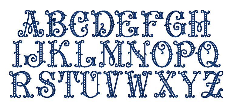 Vintage Embroidery Font, Antique Embroidery Font, Monogram - Custom Embroidered Monogram Scarf - Great Christmas (800x450), Png Download