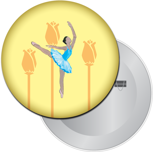 Arabesque Button / Magnet - Dance (720x720), Png Download