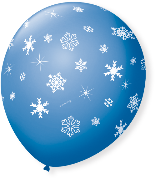 Balão Latex Nº9 - Balao Flocos De Neve Sao Roque (531x607), Png Download