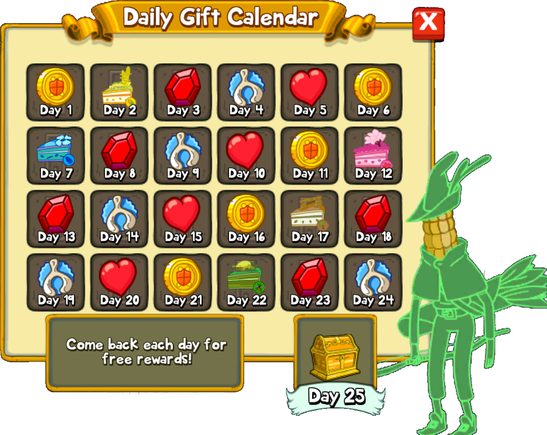 Daily Gift Calendar - Cartoon (1111x885), Png Download