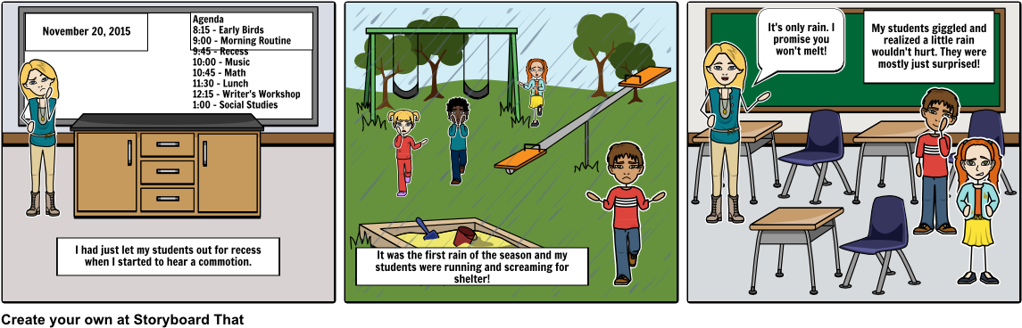 The Rainy Day - Cartoon (1164x385), Png Download