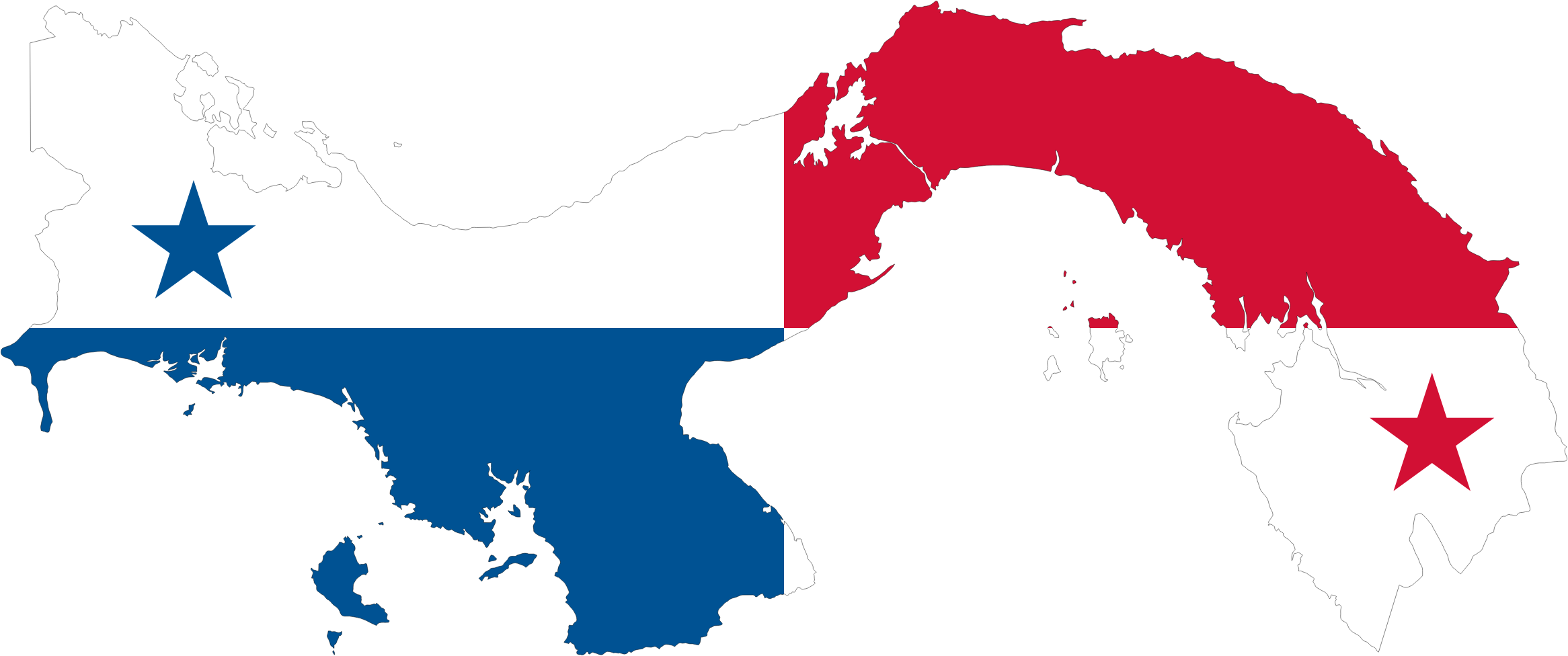Panama Map Flag - Panama Map And Flag (2332x976), Png Download
