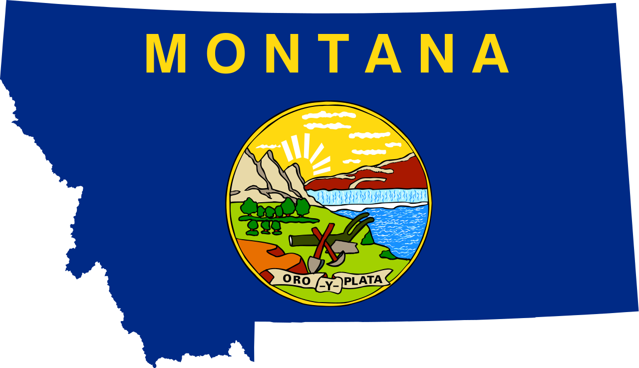 Flag-map Of Montana - Montana Flag Map (1280x737), Png Download