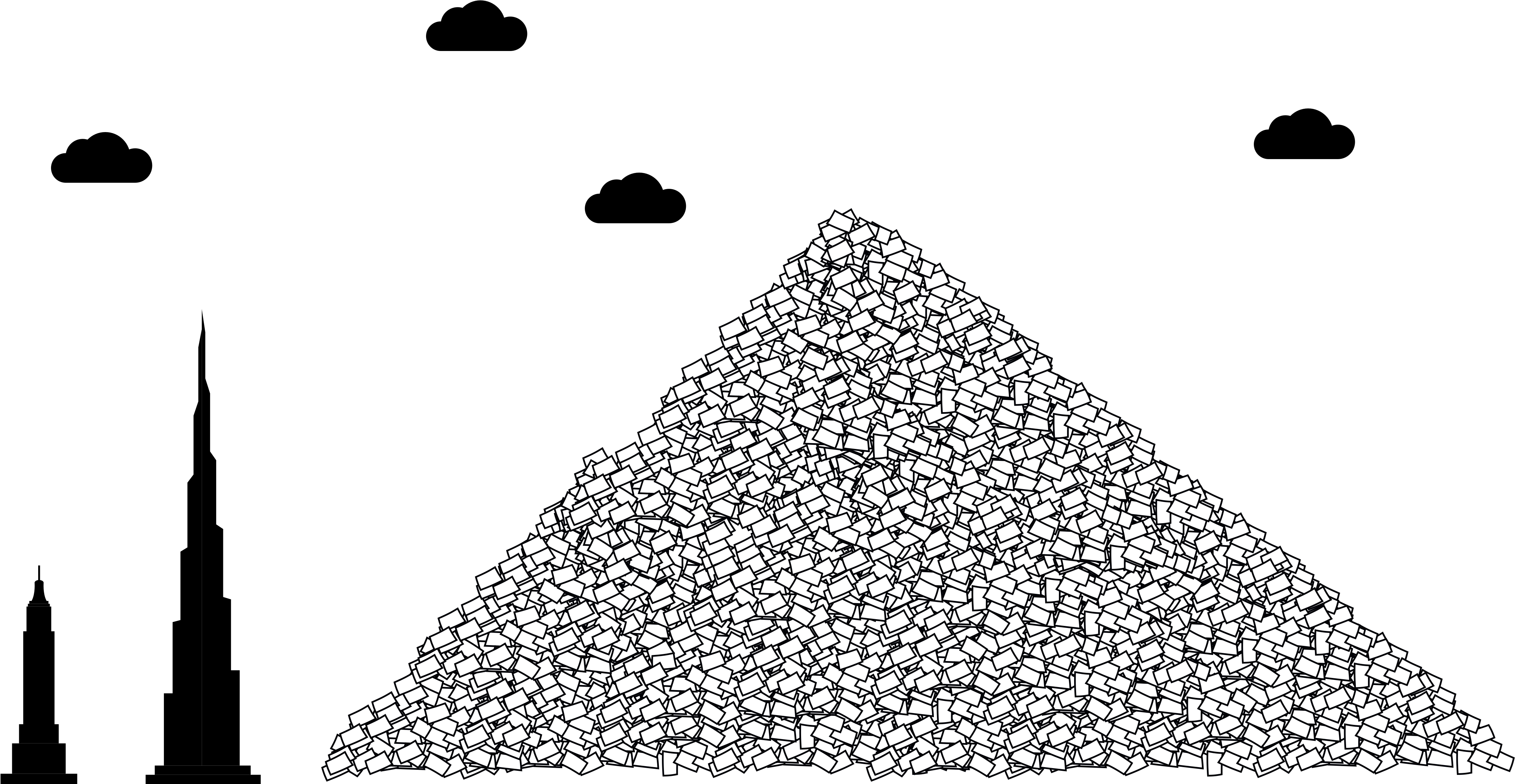Empire State Building - Size Comparison Building (4490x2320), Png Download