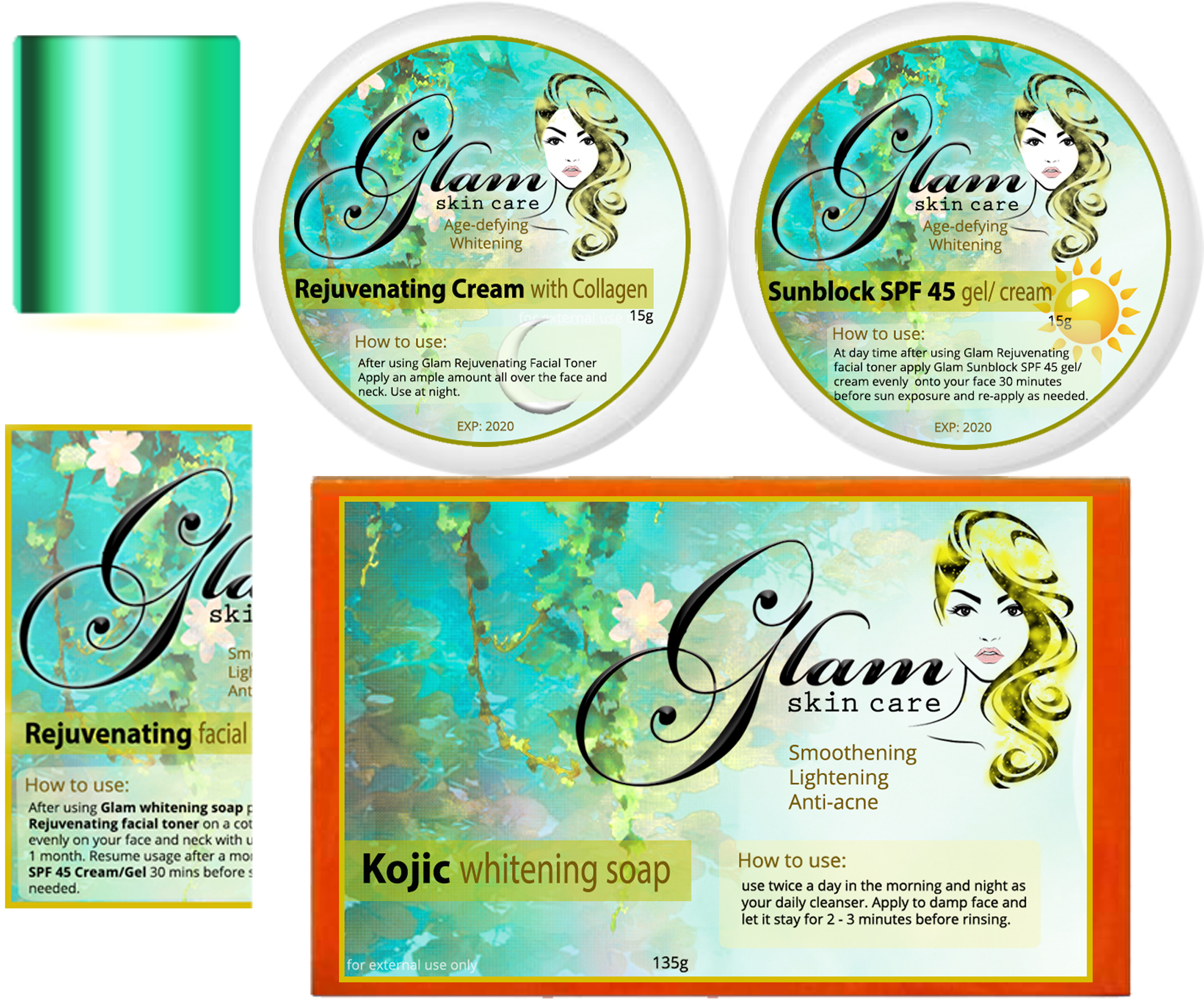 Glam Skin Care Rejuvenating Set With Collagen Helps - Brochure (2866x2380), Png Download