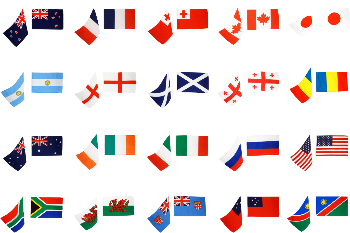 Rugby World Cup 2011, 20 Country Flag Pack - Rugby Football (1500x1049), Png Download