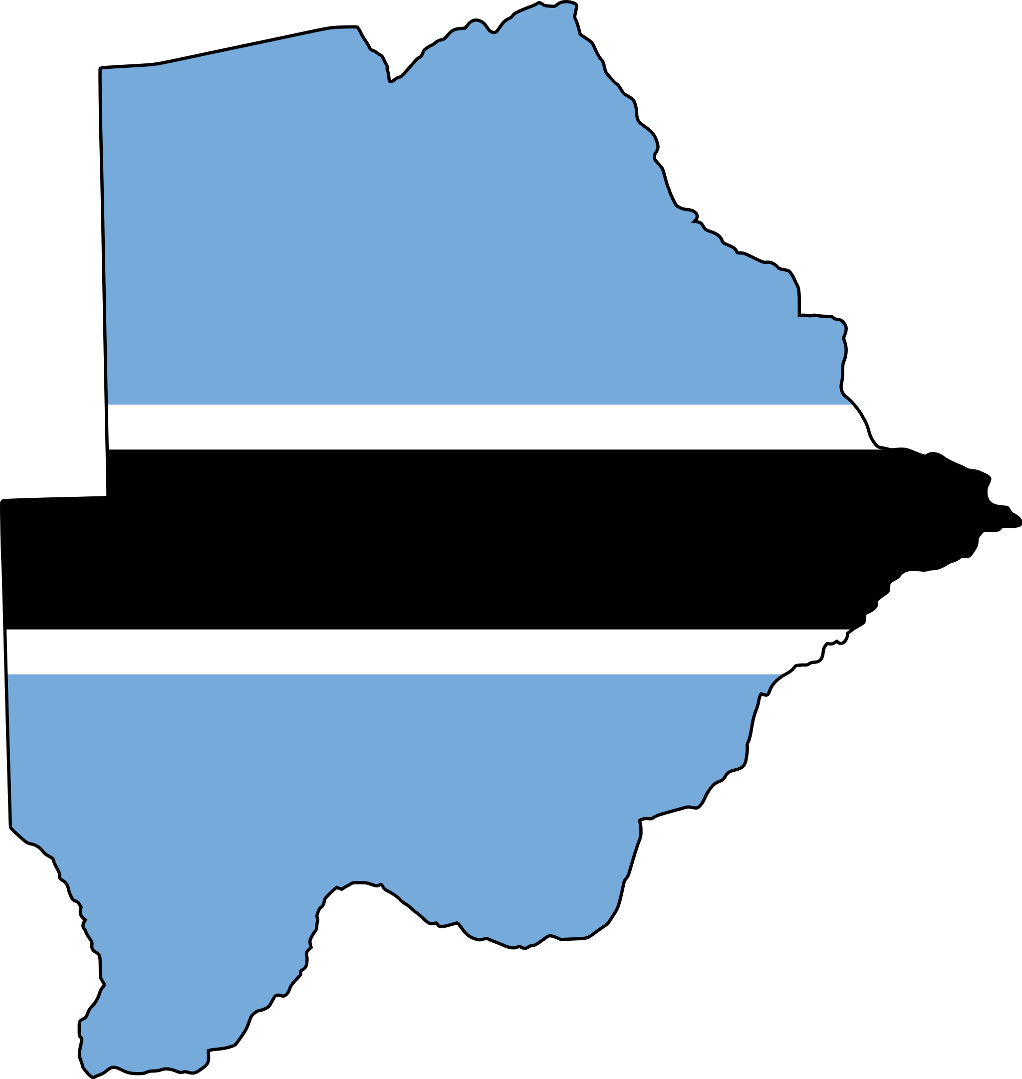 Botswana Flag Map - Botswana Map And Flag (2048x2163), Png Download
